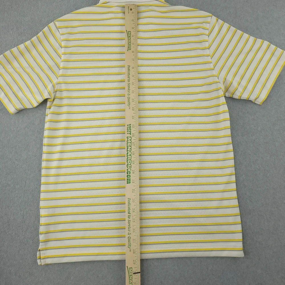 Nike Golf Dri-FIT Polo Shirt Mens M Yellow Stripe Kukio Golf Performance Top